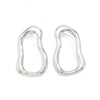 Geometric Ushaped Stud Earrings In Zinc Alloy With Square Pattern Stainless Steel Posts And Ecofriendly Electroplated Finish