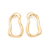 Geometric Ushaped Stud Earrings In Zinc Alloy With Square Pattern Stainless Steel Posts And Ecofriendly Electroplated Finish