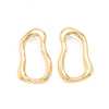 Geometric Ushaped Stud Earrings In Zinc Alloy With Square Pattern Stainless Steel Posts And Ecofriendly Electroplated Finish