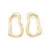 Geometric Ushaped Stud Earrings In Zinc Alloy With Square Pattern Stainless Steel Posts And Ecofriendly Electroplated Finish