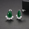 Geometric Water Drop Earrings With Zircon And Pearl Accents Electroplated Copper Women's Fashion Jewelry