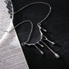Geometric Water Drop Pendant Alloy Necklace Electroplated Handmade Elegant Light Luxury Clavicle Chain For Women