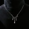 Geometric Water Drop Pendant Alloy Necklace Electroplated Handmade Elegant Light Luxury Clavicle Chain For Women