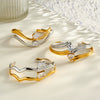 Geometric Water Drop Stainless Steel Bracelet For Women With Zircon Inlay And 18K Gold Vacuum Plated Finish