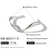 Geometric Water Drop Stainless Steel Bracelet For Women With Zircon Inlay And 18K Gold Vacuum Plated Finish