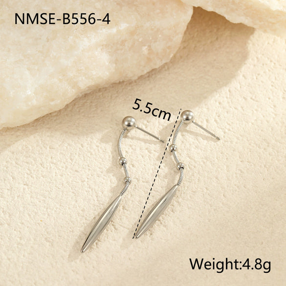 Geometric Water Drop Titanium Steel Earrings Electroplated Fashion Nonfading