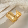 Geometric Wide Surface Glossy Polished Stainless Steel Electroplated Bracelet
