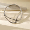 Geometric Zinc Alloy Choker Necklace With Smooth Circular Ring Links Hollow Design And Electroplated Finish