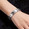 Geometric Zinc Alloy Magnetic Chain Bracelet With Detachable Design And Polished Finish For Men And Women