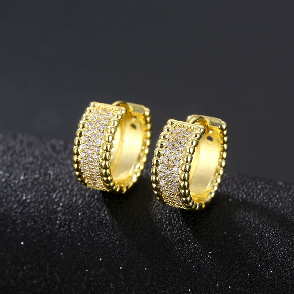 Geometric Zircon Ear Cuff In Eco Friendly Copper Natural Style Fashion Ear Buckle For Women And Unisex