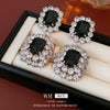 Geometric Zircon Earrings Sophisticated Style