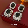 Geometric Zircon Earrings Sophisticated Style