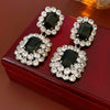 Geometric Zircon Earrings Sophisticated Style