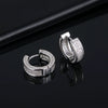 Geometric Zircon Inlaid Copper Hoop Earrings Trendy Fashion Ear Buckle With Full Stone Design