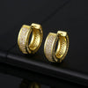 Geometric Zircon Inlaid Copper Hoop Earrings Trendy Fashion Ear Buckle With Full Stone Design