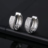 Geometric Zircon Inlaid Copper Hoop Earrings Trendy Fashion Ear Buckle With Full Stone Design