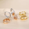 Geometric Zircon Micro Pave Electroplated Earrings Natural Style Unisex Fashion Jewelry