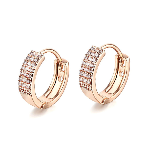 Geometric Zircon Micro Pave Electroplated Earrings Natural Style Unisex Fashion Jewelry