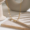 Geometric Zircon Pendant Necklace For Women Goldplated Stainless Steel Irregular Chain With Pvd Finish