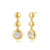 Geometrically Irregular Twisted C Shaped Unisex Earrings In Copper With Zirconia Design