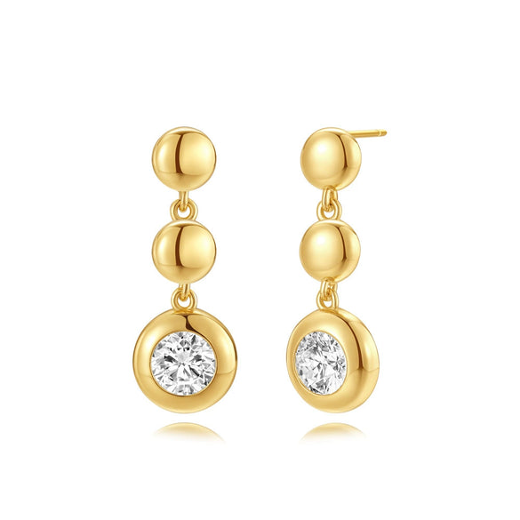Geometrically Irregular Twisted C Shaped Unisex Earrings In Copper With Zirconia Design