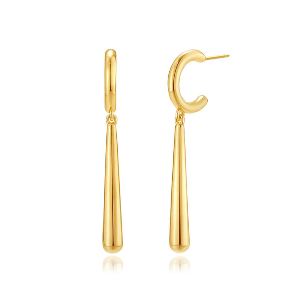 Geometrically Irregular Twisted C Shaped Unisex Earrings In Copper With Zirconia Design