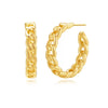 Geometrically Irregular Twisted C Shaped Unisex Earrings In Copper With Zirconia Design