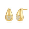 Geometrically Irregular Twisted C Shaped Unisex Earrings In Copper With Zirconia Design