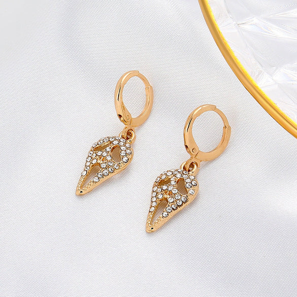 Ghost Face Skull Exaggerated Gothic Retro Alloy Earrings For Men And Women With Geometric Pattern