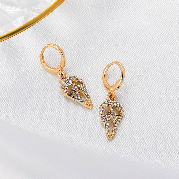 Ghost Face Skull Exaggerated Gothic Retro Alloy Earrings For Men And Women With Geometric Pattern