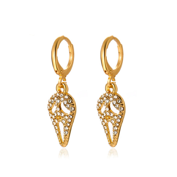 Ghost Face Skull Exaggerated Gothic Retro Alloy Earrings For Men And Women With Geometric Pattern