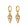 Ghost Face Skull Exaggerated Gothic Retro Alloy Earrings For Men And Women With Geometric Pattern