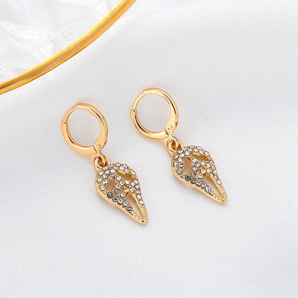 Ghost Face Skull Exaggerated Gothic Retro Alloy Earrings For Men And Women With Geometric Pattern