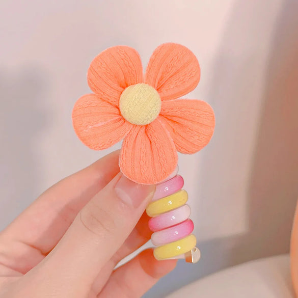 Girl'S IG Style Sweet Flower Bow Knot Cloth Rubber Hair Tie