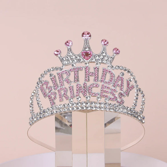 Girl'S Simple Style Crown Alloy Inlay Rhinestones Crown