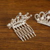 Girls Alloy Plating Silver Electroplating Pearl Rhinestone Crown Headdress Jewelry Comb