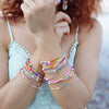 Girls Beaded Natural Freshwater Pearl Bracelet Glass Glaze Geometric Hand Woven