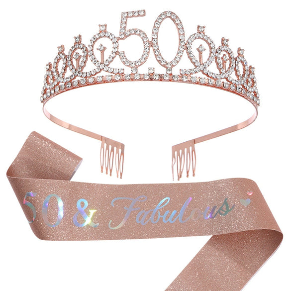 Girls Birthday Crown Shoulder Strap Set Alloy Electroplating Simple Style