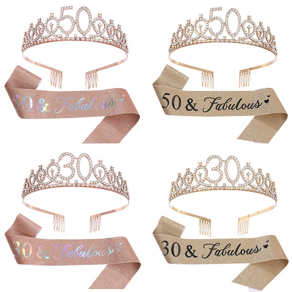 Girls Birthday Crown Shoulder Strap Set Alloy Electroplating Simple Style