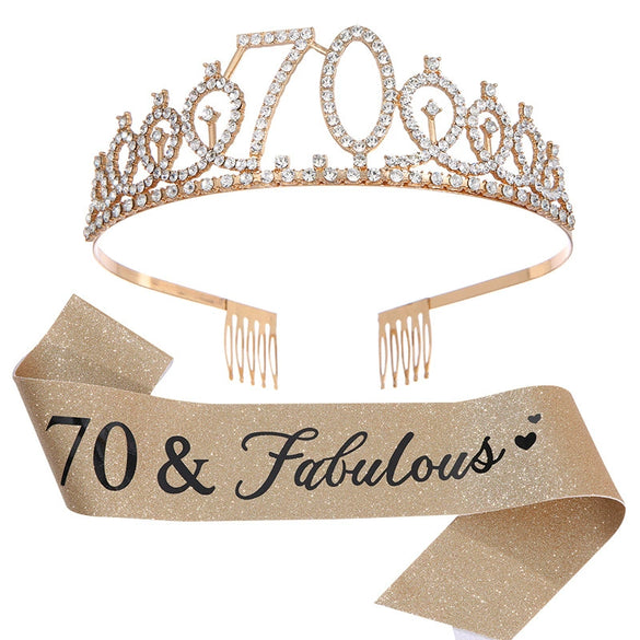 Girls Birthday Crown Shoulder Strap Set Alloy Electroplating Simple Style