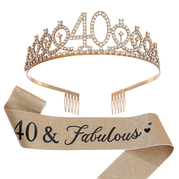 Girls Birthday Crown Shoulder Strap Set Alloy Electroplating Simple Style
