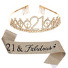 Girls Birthday Crown Shoulder Strap Set Alloy Electroplating Simple Style