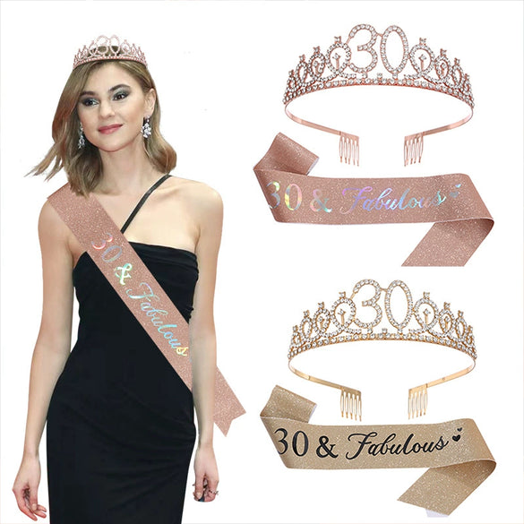 Girls Birthday Crown Shoulder Strap Set Alloy Electroplating Simple Style