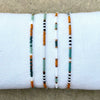 Girls Bohemian Retro Handwoven Glass And Glaze Tiny Bracelet With Geometric Pattern