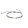 Girls Bohemian Retro Handwoven Glass And Glaze Tiny Bracelet With Geometric Pattern