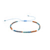 Girls Bohemian Retro Handwoven Glass And Glaze Tiny Bracelet With Geometric Pattern