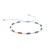 Girls Bohemian Retro Handwoven Glass And Glaze Tiny Bracelet With Geometric Pattern