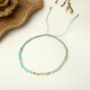 Girls Bohemian Style Handwoven Bracelet With Glass Glaze And Agate Natural Stone Beads Geometric Pattern