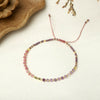 Girls Bohemian Style Handwoven Bracelet With Glass Glaze And Agate Natural Stone Beads Geometric Pattern