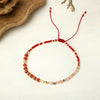 Girls Bohemian Style Handwoven Bracelet With Glass Glaze And Agate Natural Stone Beads Geometric Pattern